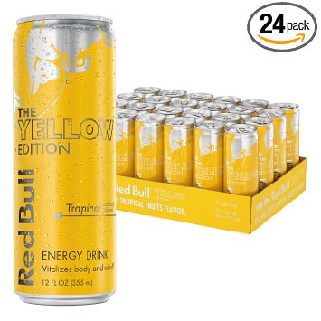 Red Bull Yellow Edition, Tropical Energy Drink, 12 Fl Oz Cans, 24 Pack