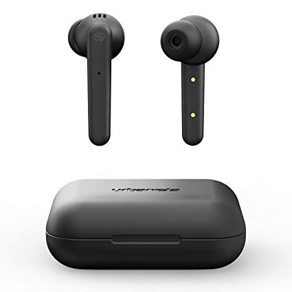 Urbanista Paris True Wireless Earphones 20H Playtime Wireless Charging Case and Bluetooth 5.0, Noise Cancelling Earphones with Touch Controls   Built-in Mic, Compatible with Android and iOS – Black