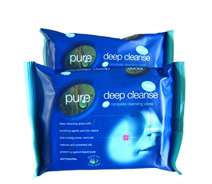 Pure Deep Cleansing Face Wipes 25 x 2 Pack