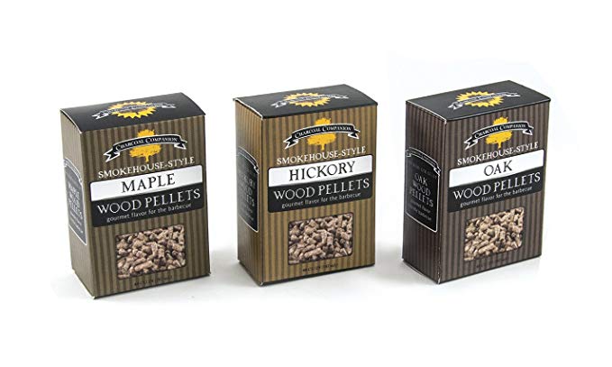 Charcoal Companion CC6051 Smokehouse-Style Wood Pellets Set (Hickory/Maple/Oak)