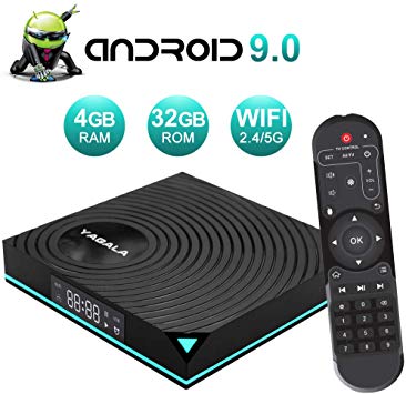 Android 9.0 TV Box,YAGALA Y1 Android Box 4GB RAM 32GB ROM RK3318 Quad Core 64bits Smart TV BOX Support 2.4/5Ghz dual-band Wi-Fi 4K 3D Full HD H.265 USB 3.0