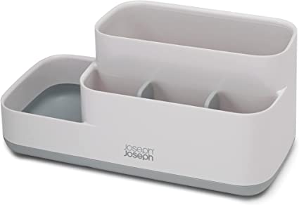 Joseph Joseph 70513 EasyStore Bathroom Storage Organizer Caddy Countertop, Gray, 11.9 x 11.6 x 24.9 cm