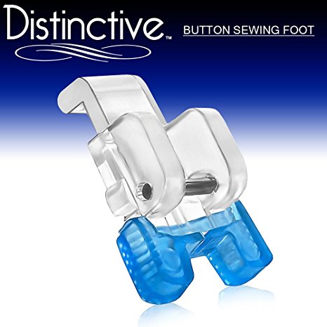 Distinctive Button Sewing Machine Presser Foot - Fits All Low Shank Snap-On Singer*, Brother, Babylock, Euro-Pro, Janome, Kenmore, White, Juki, New Home, Simplicity, Elna and More!
