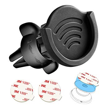 Air Vent Phone Holder for Socket Mount, pop-tech 360° Rotation Vent Clip Car Mount Silicone with Adjustable Switch Lock for Collapsible Grip/GPS Navigation & 3M Sticky Adhesive for Expanding Stand