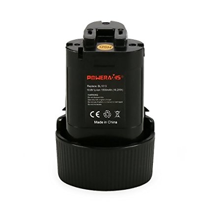 POWERAXIS RJ01ZW 12V Lithium-Ion Cordless Li-ion Extended Battery Replacement for Makita 12V BL1013 BL1014 LCT209W LCT314W LCT208W 194550-6 194551-4 195332-9(Black)