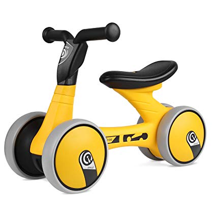 Bamny Baby Balance Bike No Pedal Baby Car Ride on Toy for 1-3 Years Old Children Walker Ages 12-36 Months Durable Toddler Tricycle Infant First Birthday Gift Indoor Outdoor (Yellow-Black)
