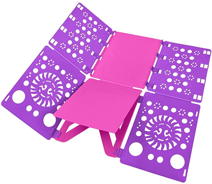 BoxLegend V2-Plus Shirt Folding Board t Shirts Clothes Folder Durable Plastic Laundry folders Folding Boards flipfold, Purple (V2 Pink)
