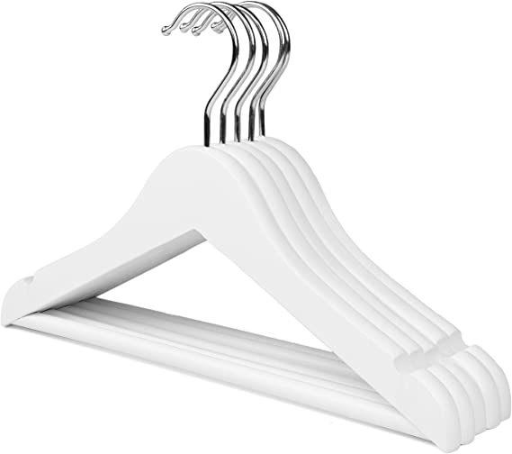 The Hanger Store 20 Childrens White Wooden Coat Hangers, For Baby & Toddler Clothes - Choose Colour