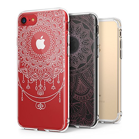 iPhone 7 Case, Ringke Fusion [2 PC DECO   Case Combo Pack] [White Mandala Flower / Pink Bohemian Lace] Pattern Design Insert Quality PET Film Cute Transparent Set Pack For Apple iPhone 7