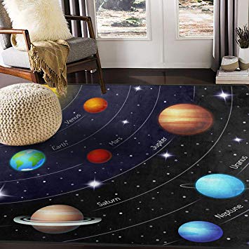 ALAZA Outer Space Solar System Area Rug Rugs for Living Room Bedroom 7'x5'