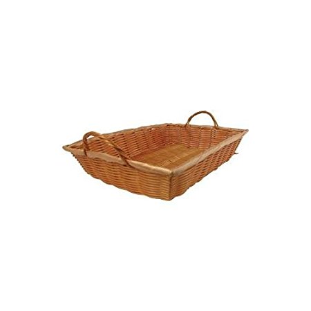 Winco PWBN-12B Rectangular Woven Basket with Handles, 12-Inch by 8-Inch by 3-Inch, Set of 12