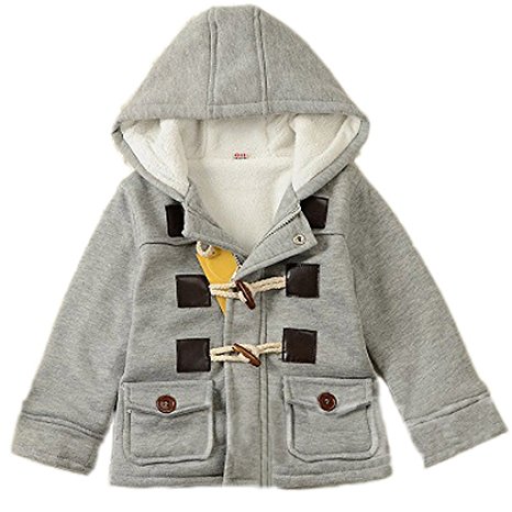 GetUBacK Baby Boy's Hooded Fleece Coat Winter Outwear