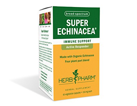 Herb Pharm Certified Organic Super Echinacea Extract for Immune System Support - 60 Vegetarian Caps
