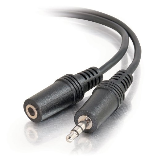 C2G / Cables To Go 40409 3.5 mm M/F Stereo Audio Extension Cable Black, 25 feet/7.62 Meters