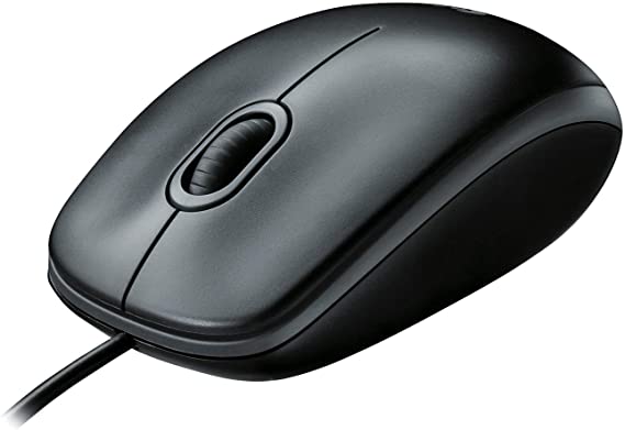 Logitech B100 Wired USB Mouse, 3-Buttons, Optical Tracking, Ambidextrous PC / Mac / Laptop - Black