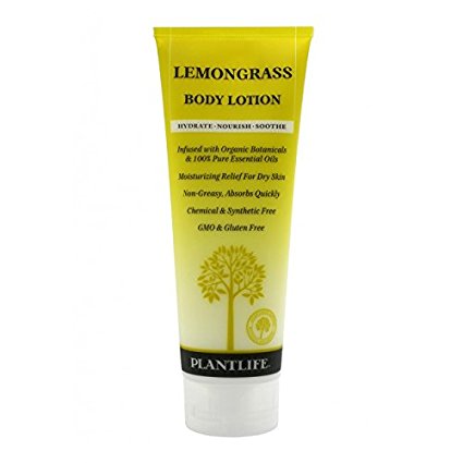Lemongrass Body Lotion (8 oz) Made with organic ingredients & 100% pure essential oils