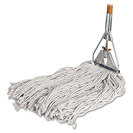 Genuine Joe Cotton Wet Mop with Handle 60" Width x 0.94" Height; Cotton HeadWood Handle – Lightweight