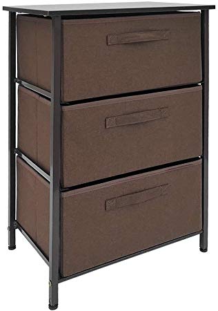 TADAMI Dresser Organizer with 3 Drawers,Dressers Chests of Drawers,Storage Drawer Units,Compact Design,Vertical Dresser Storage Tower,Fabric Dresser Tower for Bedroom,Hallway,Entryway,Closets (Brown)