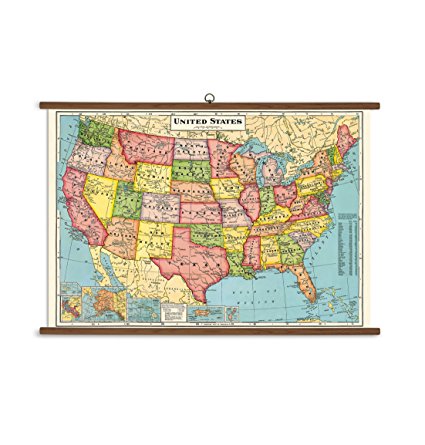 Cavallini Papers United States Map Vintage School Chart