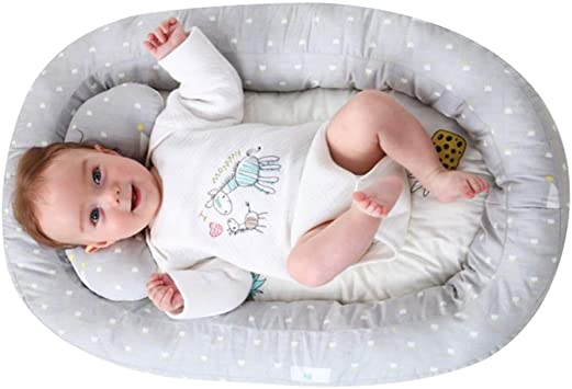 Baby Lounger for Bed Bassinet Weixinbuy Fold Travel Portable Crib Baby Sleep Nest Cotton Removable Cover Breathable & Hypoallergenic Safety Baby Bed for Infants Toddler Newborn Baby