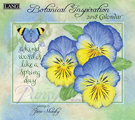 LANG - 2018 Wall Calendar - "Botanical Inspiration" - Artwork by Jane Shasky - 12 Month - Open Size, 13 3/8" X 24"