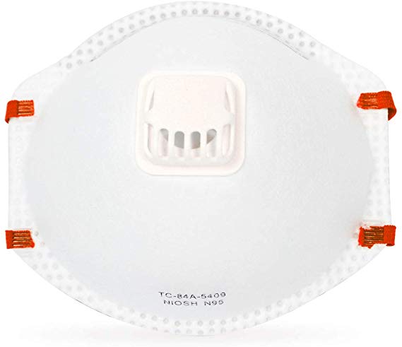 20 Safety Particulate Respirator N95 Series W Valve and Adjustable Foam Nose Cushion Dust Mask (B)