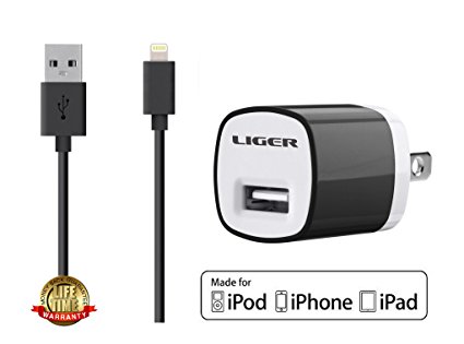 Liger Wall Charger for Smartphones - Retail Packaging - Black