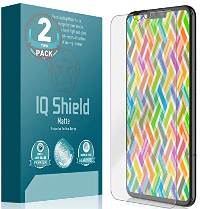 LG V40 ThinQ Screen Protector (2-Pack), IQ Shield Matte Full Coverage Anti-Glare Screen Protector for LG V40 ThinQ (Max Coverage) Bubble-Free Film