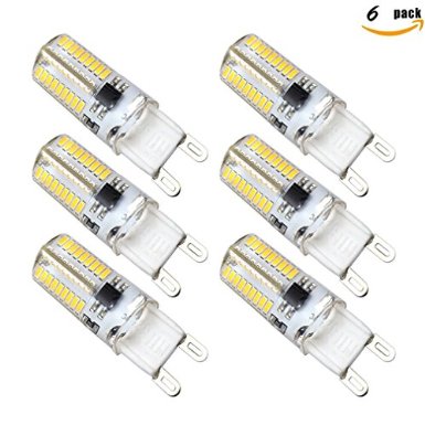 Kakanuo G9 LED Bulb Dimmable 4 Watt Warm White 3000K Bi-pin Base 72X3014SMD LED Corn Bulb AC 110V(Pack of 6)