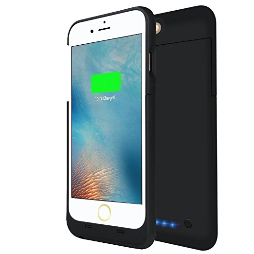 [Apple MFI Certified] iPhone 6s/6 and iPhone 7 Battery Case by Pantheon Premium Extended Battery Case with 3200mAh Capacity / 150% Extra Battery (Black 4.7’’)