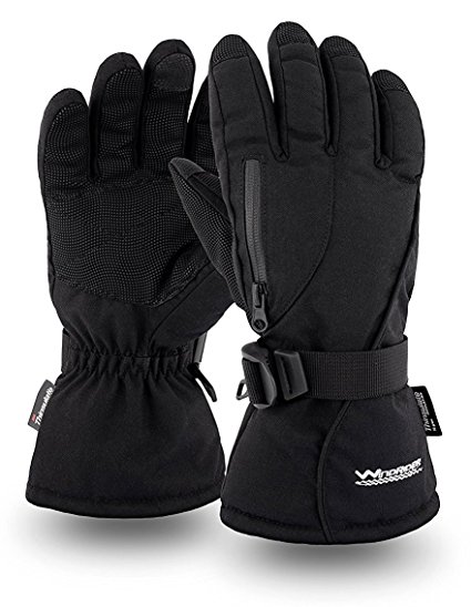 Rugged Waterproof Winter Gloves | Touchscreen Compatible | Cordura Shell, Thinsulate Insulation | Ice Fishing, Skiing, Sledding, Snowboard | For Women or Men