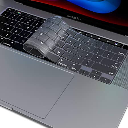 Kuzy New MacBook Pro 13 inch Keyboard Cover 2020 A2289 and MacBook Pro 16 inch Keyboard Cover 2019 A2141 Silicone Key Board Skin Thin Protector for MacBook Pro Keyboard Cover with Touch Bar, Clear