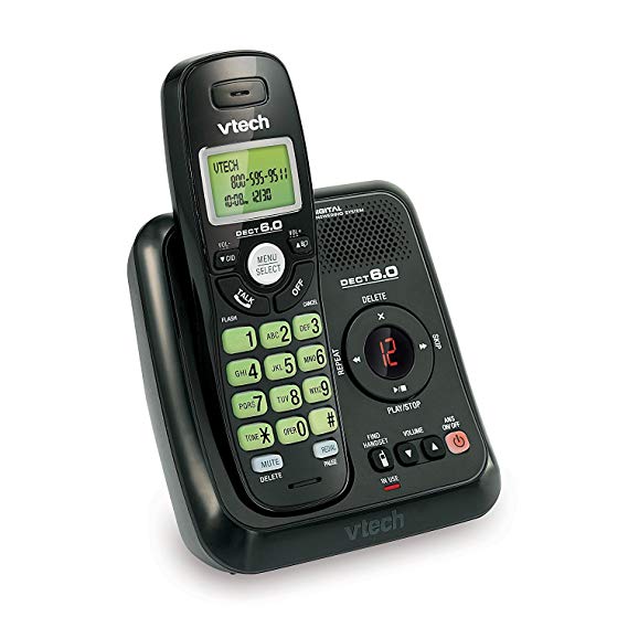 VTech VA17241BK DECT 6.0 Cordless Phone with Answering System and Caller ID, Wall-Mountable, Black