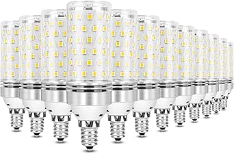 inShareplus E12 LED Bulbs, 16W E12 Base LED light Bulb, Warm White Soft White 3000K, CRI80 , 1500LM 120W Equivalent, LED Chandelier Bulbs, Not Dimmable, 12Pack