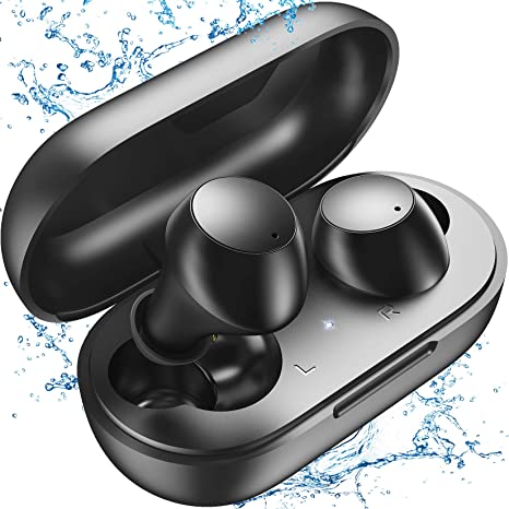 Waterproof Wireless Earbuds,Kurdene Bluetooth Earbuds with Wireless Charging case,Touch Control in Ear Bluetooth 5.0 Headphones CVC 8.0 Noise Cancelling Earphones with Deep Bass Sound for Sports