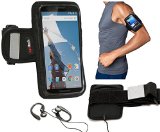 Navitech Black Running  Jogging  Cycling Water Resistant Sports Armband For The Huawei Ascend Mate 7  Huawei Ascend G7