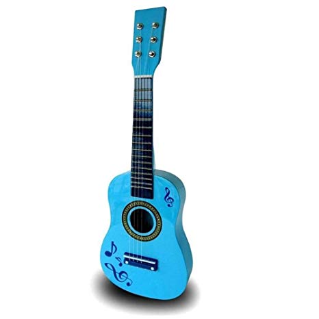 23" CHILDRENS BOYS WOODEN ACOUSTIC GUITAR MUSICAL INSTRUMENT BLUE TOY XMAS GIFT