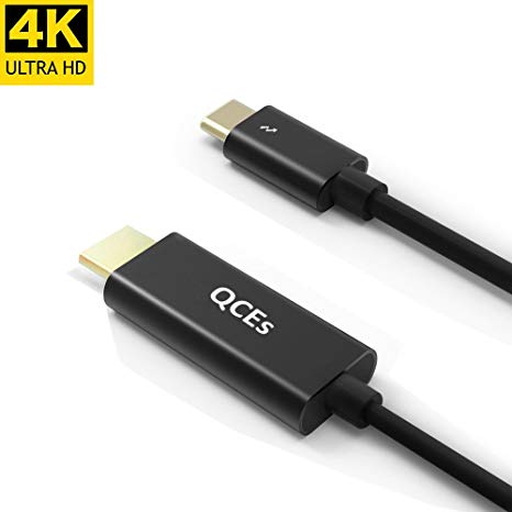 USB C to HDMI Cable, QCEs USB-C Thunderbolt 3 to HDMI Cable Adapter 4K 5.9ft/1.8m to TV/Monitor for Samsung Galaxy S8 S9 Note 8, Macbook Pro 2017 iMac, Dell XPS, ChromeBook Pixel LG G5 Huawei Mate 10