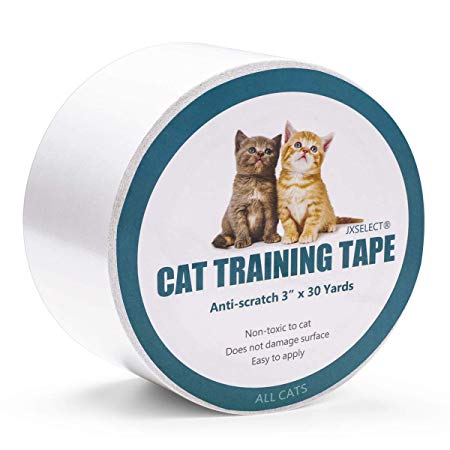 Jxselect Anti-Scratch Cat Training Tape, Cat Scratch Prevention Tape for Furniture,Couch,Door,Carpet,Pet Scratch Protector, 3 Inches x 30 Yards