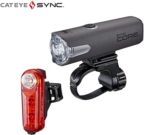 CatEye Black Sync Core and Kinetic Road Bike Light-Set
