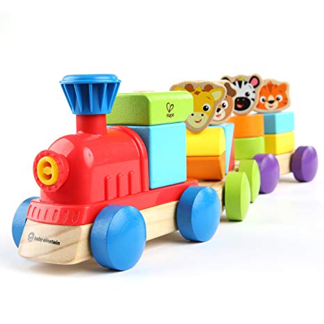 Baby Einstein Discovery Train Wooden Train Toddler Toy, Ages 18 months and up