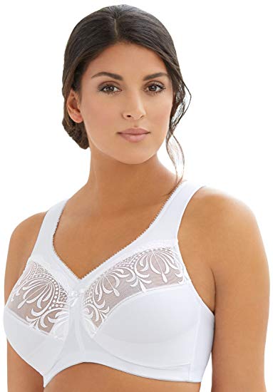 Glamorise Women's Full Figure MagicLift Embroidered Wirefree Bra #1016