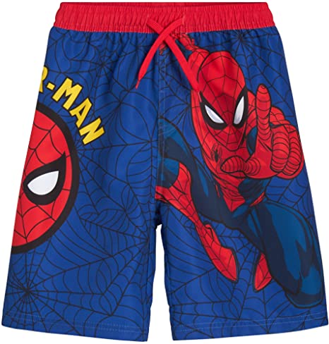 Marvel Boys’ Spider-Man Swim Trunks - Quick Dry Bathing Suit Shorts (4-12)