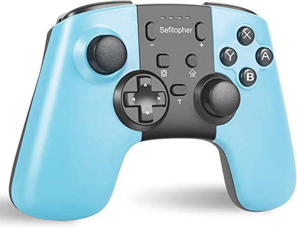 Sefitopher Wireless Pro Controller Compatible for Nintendo Switch/ Lite,Switch Remote Gamepad with Gyro Axis Dual Shock and Turbo Function (Blue)