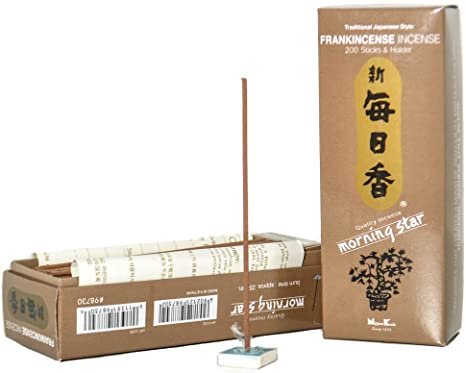 Morning Star Japanese Incense Sticks 200 Sticks & Holder (Frankincense)