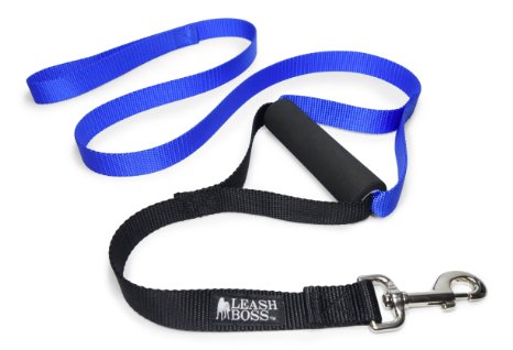 Leashboss Lite - Two Handle Training Leash for Large Dogs - Heavy Duty Double Traffic Handle Lead - Made in USA