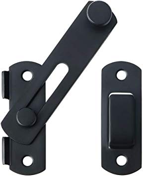 Sayayo Thicker Door Lock Slide Gate Latch Tiny Door Bolt, Stainless Steel Matet Black, EMS9500-B