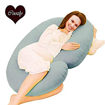 COOZLY C LYTE Grey Pregnancy Pillow 229 X 115 X 22 cm Fine Cotton Covers with Fibres C8 Wgt-3.5 Kg- Greyprm