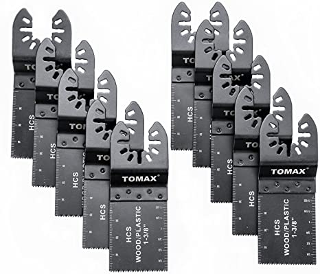 10 PCS Oscillating Saw Blades for Wood/Plastic, Multitool Quick Release Blades Fits Fein Multimaster, Porter Cable, Black&Decker, Bosch Craftsman, Ridgid, Makita, Milwaukee, Dewalt, and More