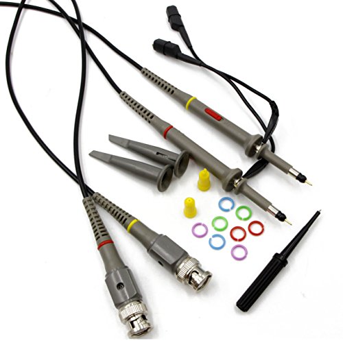 RioRand 100 MHz Oscilloscope Clip Probes with Accessory Kit (Pack of 2)